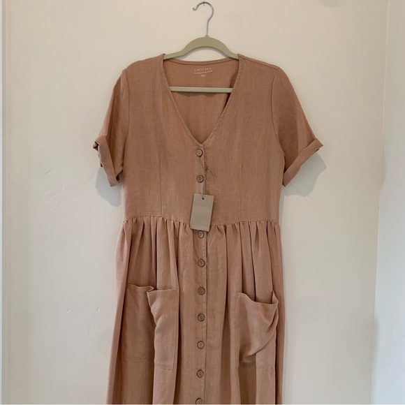 Simply Gray Linen Dress - Picture 3 of 9